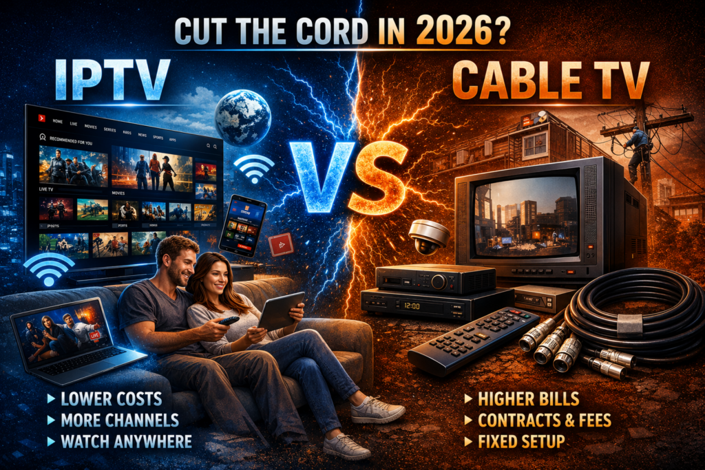 Catchon TV vs traditional cable TV comparison showing cost, channels, and streaming flexibility differences in 2026.
